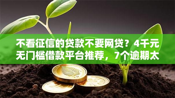 不看征信的贷款不要网贷？4千元无门槛借款平台推荐，7个逾期太多仍可下款的平台盘点
