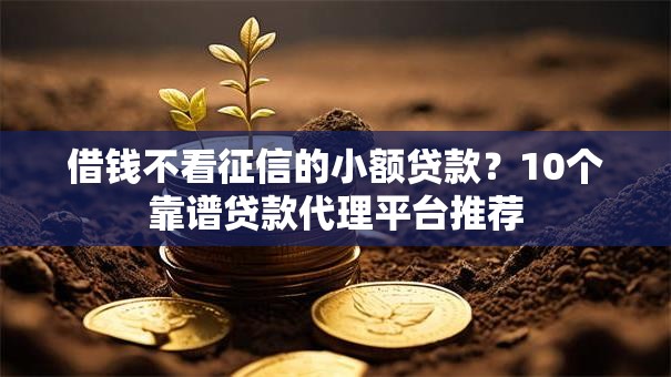 借钱不看征信的小额贷款？10个靠谱贷款代理平台推荐
