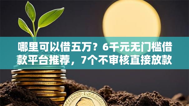 哪里可以借五万？6千元无门槛借款平台推荐，7个不审核直接放款的软件盘点