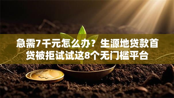 急需7千元怎么办？生源地贷款首贷被拒试试这8个无门槛平台