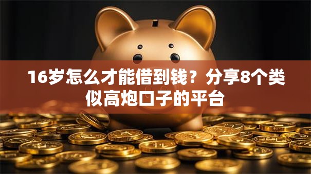 16岁怎么才能借到钱？分享8个类似高炮口子的平台
