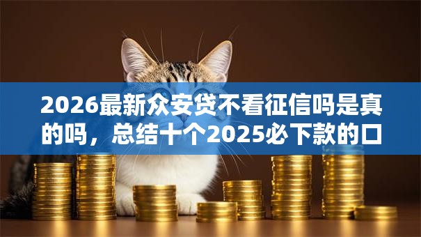 2026最新众安贷不看征信吗是真的吗，总结十个2025必下款的口子！