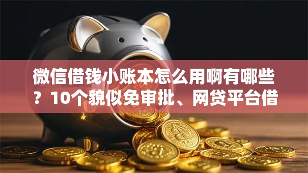 微信借钱小账本怎么用啊有哪些？10个貌似免审批、网贷平台借钱容易又安全合集