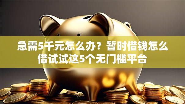 急需5千元怎么办？暂时借钱怎么借试试这5个无门槛平台