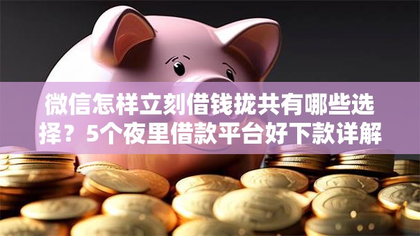 微信怎样立刻借钱拢共有哪些选择？5个夜里借款平台好下款详解