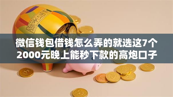 微信钱包借钱怎么弄的就选这7个2000元晚上能秒下款的高炮口子
