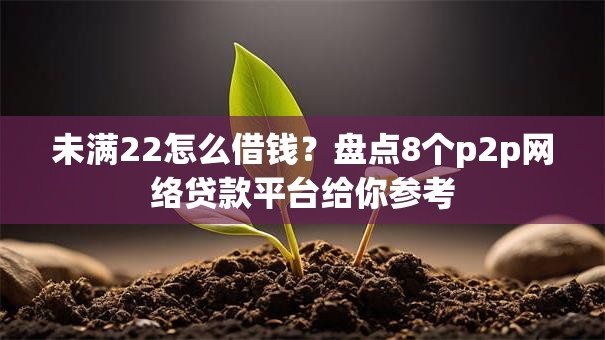 未满22怎么借钱？盘点8个p2p网络贷款平台给你参考