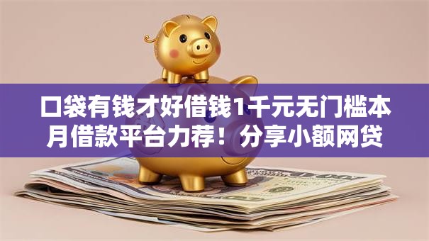 口袋有钱才好借钱1千元无门槛本月借款平台力荐！分享小额网贷口子1千元无门槛借款