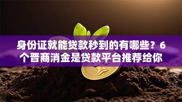 身份证就能贷款秒到的有哪些？6个晋商消金是贷款平台推荐给你