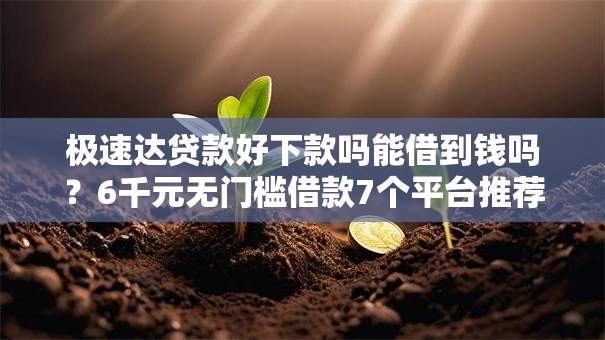 极速达贷款好下款吗能借到钱吗？6千元无门槛借款7个平台推荐