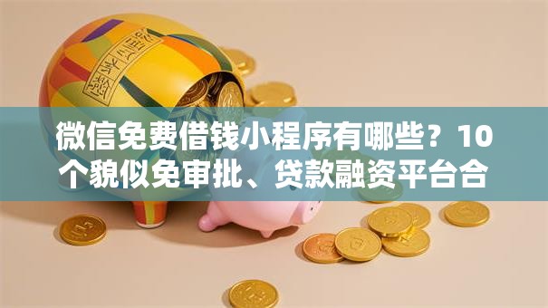 微信免费借钱小程序有哪些？10个貌似免审批、贷款融资平台合集