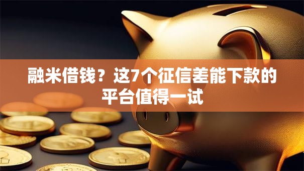 融米借钱？这7个征信差能下款的平台值得一试