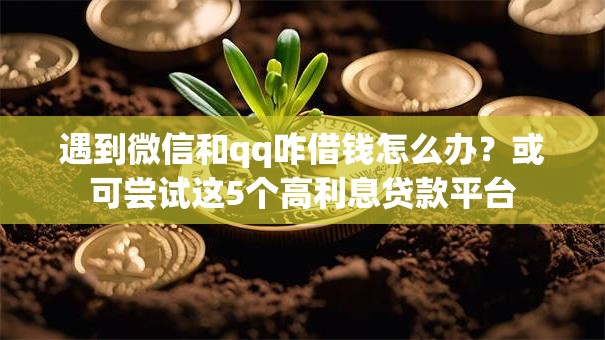 遇到微信和qq咋借钱怎么办？或可尝试这5个高利息贷款平台
