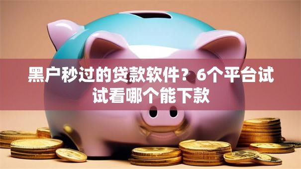 黑户秒过的贷款软件？6个平台试试看哪个能下款