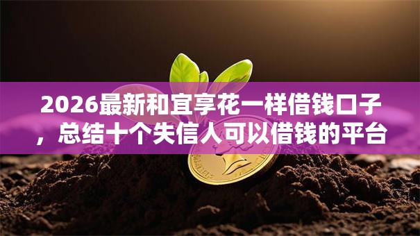 2026最新和宜享花一样借钱口子，总结十个失信人可以借钱的平台！