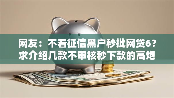 网友：不看征信黑户秒批网贷6？求介绍几款不审核秒下款的高炮口子