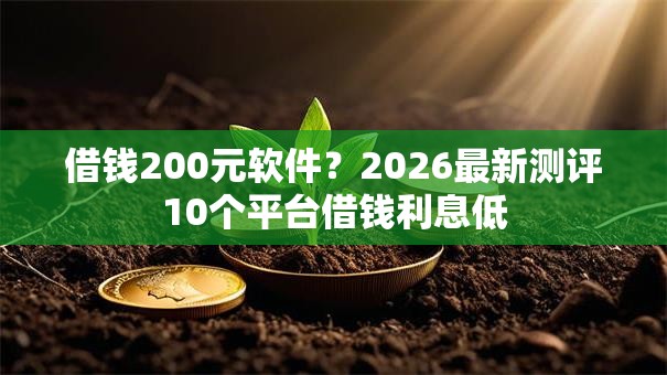 借钱200元软件？2026最新测评10个平台借钱利息低