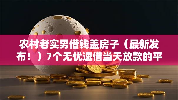 农村老实男借钱盖房子(最新发布!)7个无忧速借当天放款的平台 农村老实男借钱盖房子(最新发布!)7个无忧速借当天放款的平台