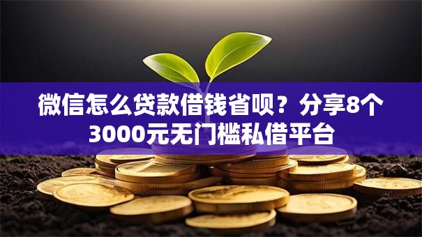 微信怎么贷款借钱省呗？分享8个3000元无门槛私借平台