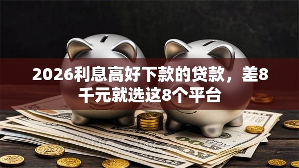 2026利息高好下款的贷款，差8千元就选这8个平台
