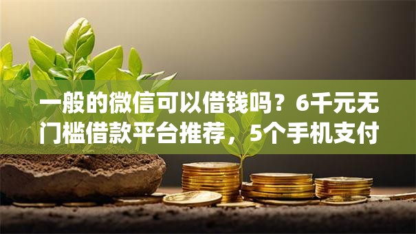 一般的微信可以借钱吗？6千元无门槛借款平台推荐，5个手机支付宝小额贷款的app盘点