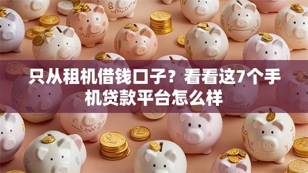 只从租机借钱口子？看看这7个手机贷款平台怎么样