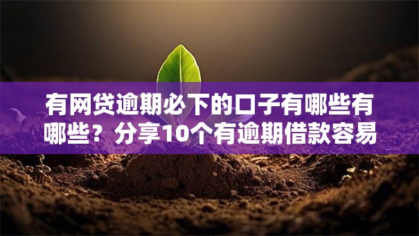 有网贷逾期必下的口子有哪些有哪些？分享10个有逾期借款容易通过的平台
