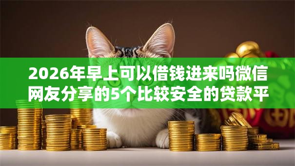 2026年早上可以借钱进来吗微信网友分享的5个比较安全的贷款平台我觉得不错！