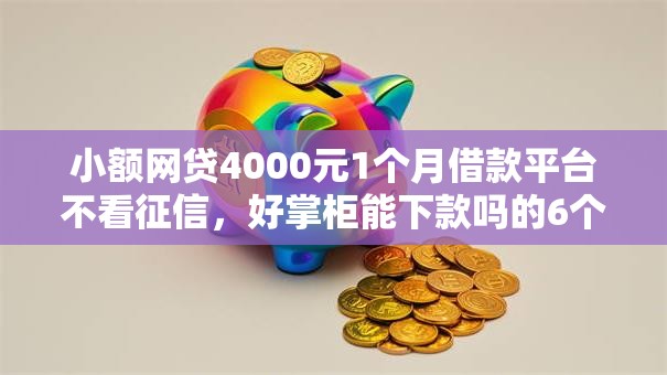 小额网贷4000元1个月借款平台不看征信，好掌柜能下款吗的6个平台介绍