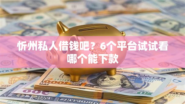 忻州私人借钱吧？6个平台试试看哪个能下款