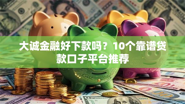 大诚金融好下款吗？10个靠谱贷款口子平台推荐