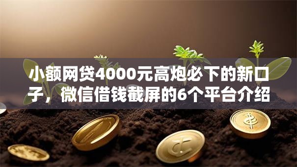 小额网贷4000元高炮必下的新口子，微信借钱截屏的6个平台介绍