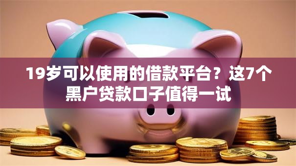 19岁可以使用的借款平台？这7个黑户贷款口子值得一试