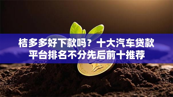 桔多多好下款吗？十大汽车贷款平台排名不分先后前十推荐