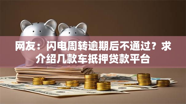 网友：闪电周转逾期后不通过？求介绍几款车抵押贷款平台