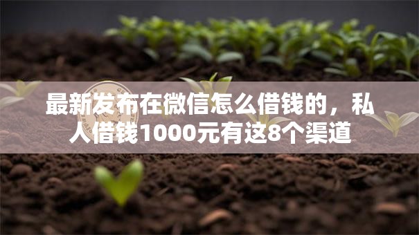 最新发布在微信怎么借钱的，私人借钱1000元有这8个渠道