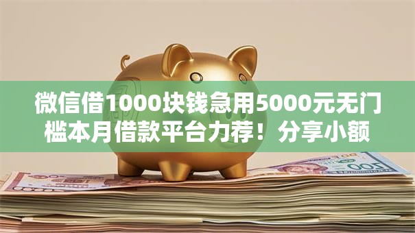 微信借1000块钱急用5000元无门槛本月借款平台力荐！分享小额网贷口子5000元无门槛借款