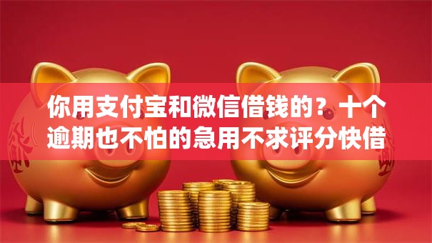 你用支付宝和微信借钱的？十个逾期也不怕的急用不求评分快借无忧的app