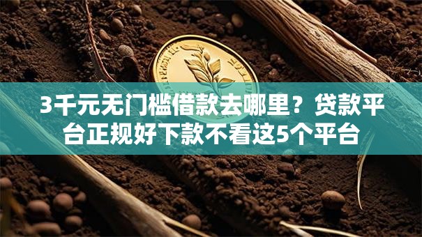 3千元无门槛借款去哪里？贷款平台正规好下款不看这5个平台