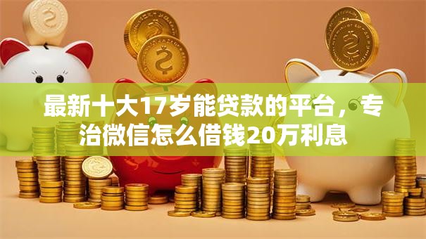 最新十大17岁能贷款的平台，专治微信怎么借钱20万利息