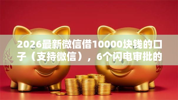 2026最新微信借10000块钱的口子（支持微信），6个闪电审批的口子无私分享
