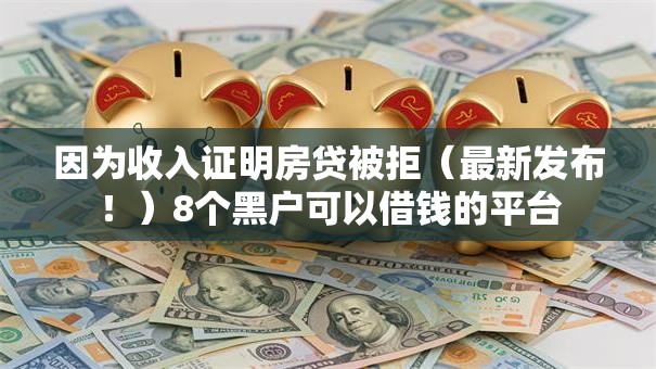 因为收入证明房贷被拒（最新发布！）8个黑户可以借钱的平台