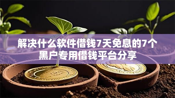 解决什么软件借钱7天免息的7个黑户专用借钱平台分享