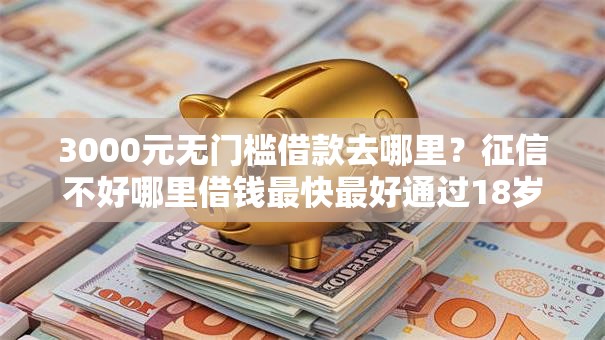 3000元无门槛借款去哪里？征信不好哪里借钱最快最好通过18岁看这8个平台
