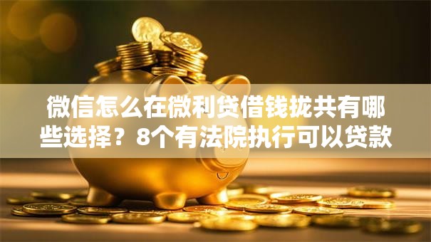 微信怎么在微利贷借钱拢共有哪些选择?8个有法院执行可以贷款的口子详解 微信怎么在微利贷借钱拢共有哪些选择?8个有法院执行可以贷款的口子详解