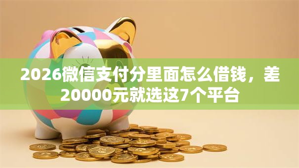 2026微信支付分里面怎么借钱,差20000元就选这7个平台 2026微信支付分里面怎么借钱,差20000元就选这7个平台