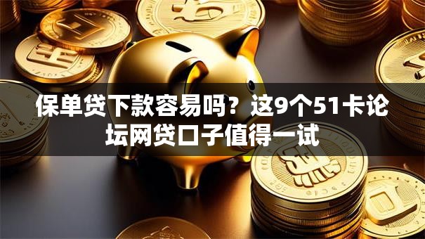 保单贷下款容易吗？这9个51卡论坛网贷口子值得一试