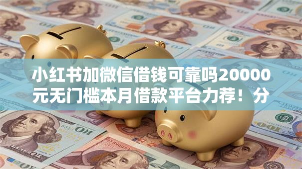 小红书加微信借钱可靠吗20000元无门槛本月借款平台力荐！分享小额网贷口子20000元无门槛借款