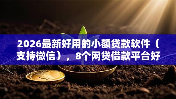 2026最新好用的小额贷款软件（支持微信），8个网贷借款平台好无私分享