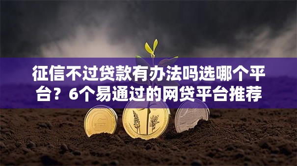征信不过贷款有办法吗选哪个平台?6个易通过的网贷平台推荐 征信不过贷款有办法吗选哪个平台?6个易通过的网贷平台推荐